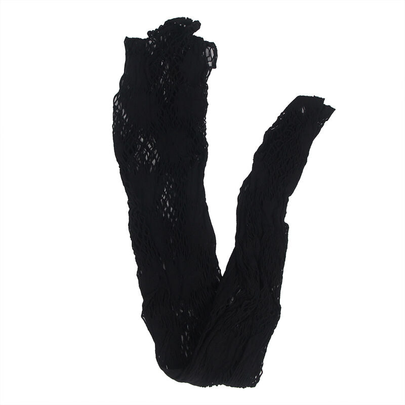 SUBBLIME - 952129 MESH BODYSTOCKING MET JURKDESIGN EN BLOEMDETAILS ZWART ONE SIZE