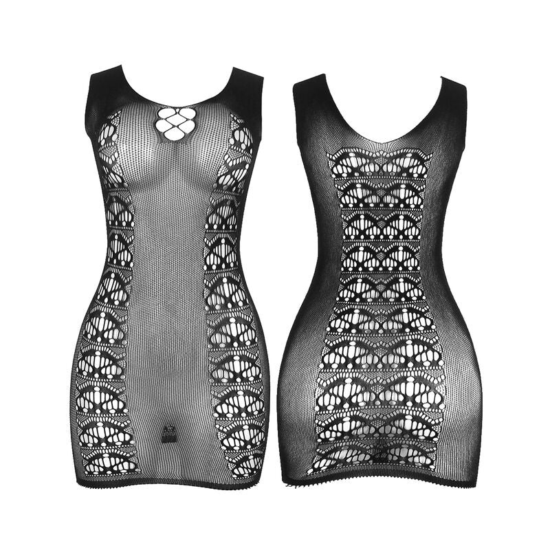 SUBBLIME - 952167 KORTE ELASTISCHE MESH JURK ZWART ONE SIZE