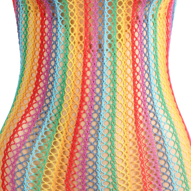 SUBBLIME - 952341 REGENBOOG MESH JURK ONE SIZE