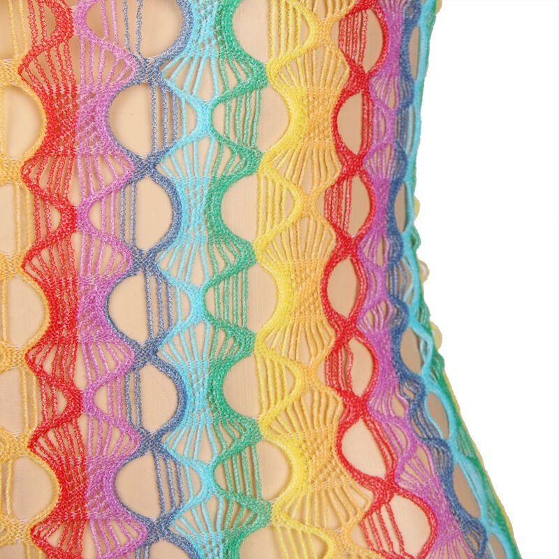 SUBBLIME - 952365 REGENBOOG MESH JURK MET GRATIS SCHOUDERS ONE SIZE