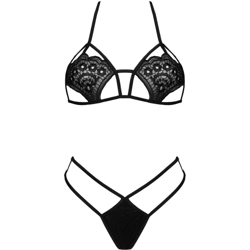 LIVCO CORSETTI FASHION - SOUTIEN-GORGE JIMENA LC 20216 + STRING NOIR TAILLE UNIQUE