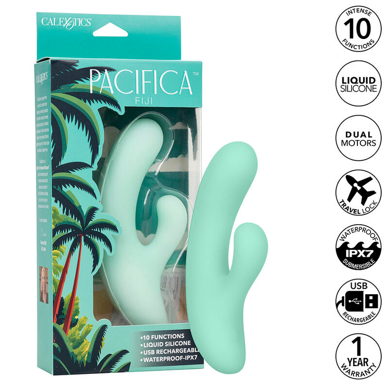 CALEXOTICS - PACIFICA FIJI VIBRATOR &amp; ESTIMULATOR G-SPOT 10 VIBRATIES AQUA