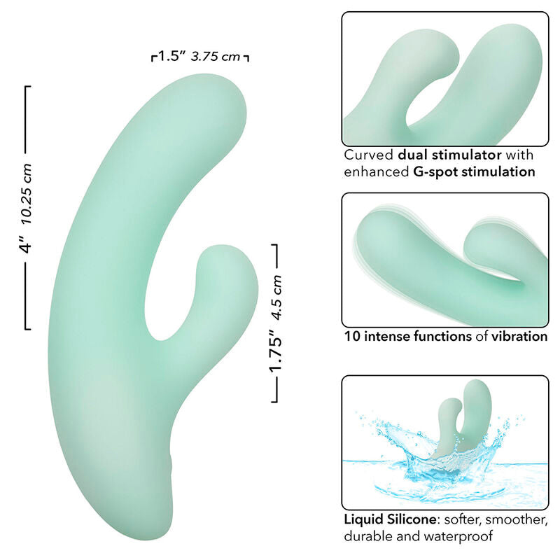 CALEXOTICS - PACIFICA FIJI VIBRATOR &amp; ESTIMULATOR G-SPOT 10 VIBRATIES AQUA