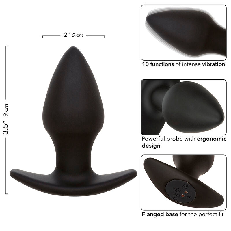 CALEXOTICS - ROCK BOTTOM PERFECT ANAL PLUG 10 VIBRATIONS SILICONE NOIR