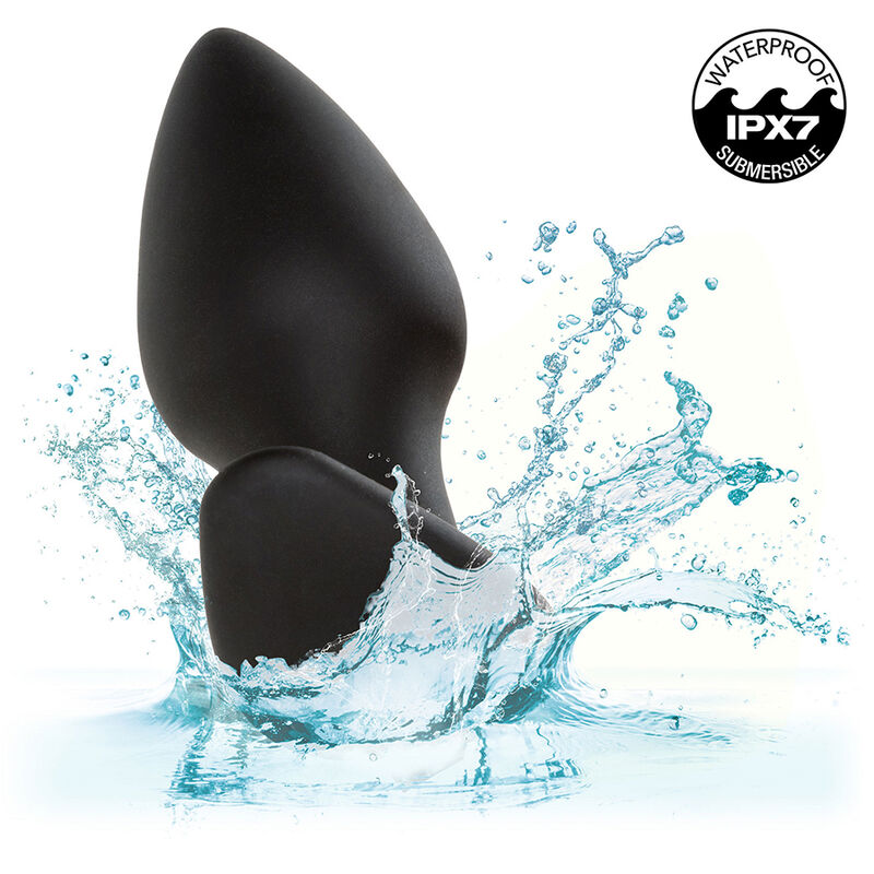 CALEXOTICS - ROCK BOTTOM PERFECTE ANALE PLUG 10 VIBRATIES SILICONEN ZWART
