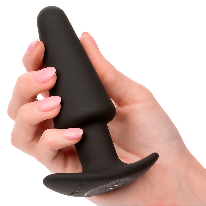 CALEXOTICS - PLUG ANAL CONIQUE ROCK BOTTOM 10 VIBRATIONS SILICONE NOIR