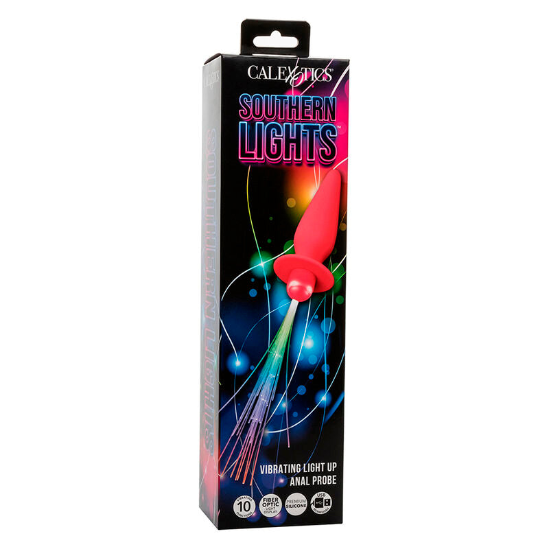 CALEXOTICS - SOUTHERN LIGHTS LIGHT UP PLUG ANAL ILLUMINANT 10 VIBRATIONS SILICONE ROSE