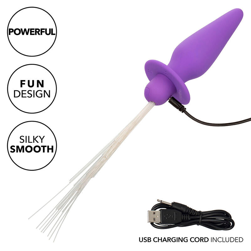 CALEXOTICS - SOUTHERN LIGHTS LIGHT UP GLOW ANAL PLUG 10 VIBRATIONS SILICONE PURPLE