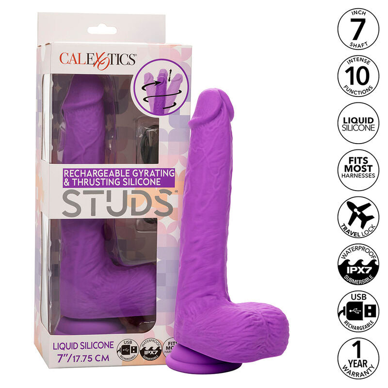 CALEXOTICS - STUDS RECHARGEABLE ROTATING VIBRATOR 10 VIBRATIONS PURPLE