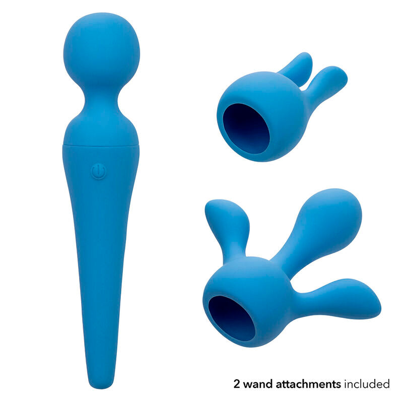 CALEXOTICS - COUTURE KIT VIBRATOR WAND 10 VIBRATIES BLAUW