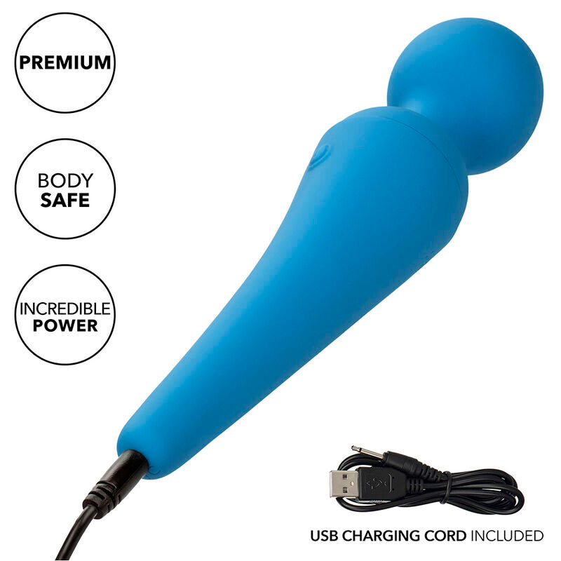 CALEXOTICS - KIT COUTURE VIBRATEUR WAND 10 VIBRATIONS BLEU