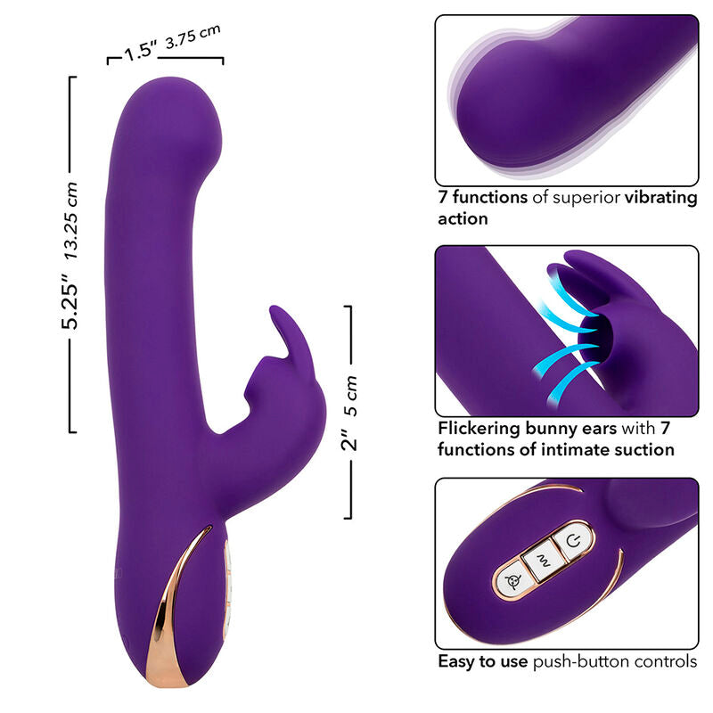 CALEXOTICS - JACK RABBIT VIBRATOR EN STIMULATOR 7 VIBRATIENIVEAUS EN STIMULERENDE GOLVEN BLAUW