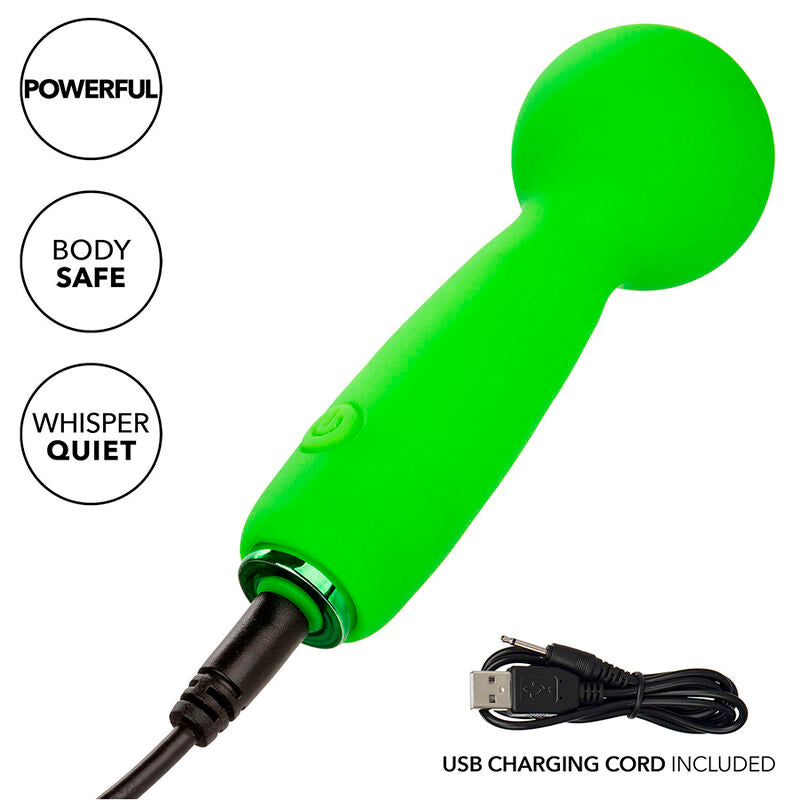 CALEXOTICS - NEON VIBES DE BUBBLY VIBE MINI MASSAGER 10 VIBRATIES GROEN