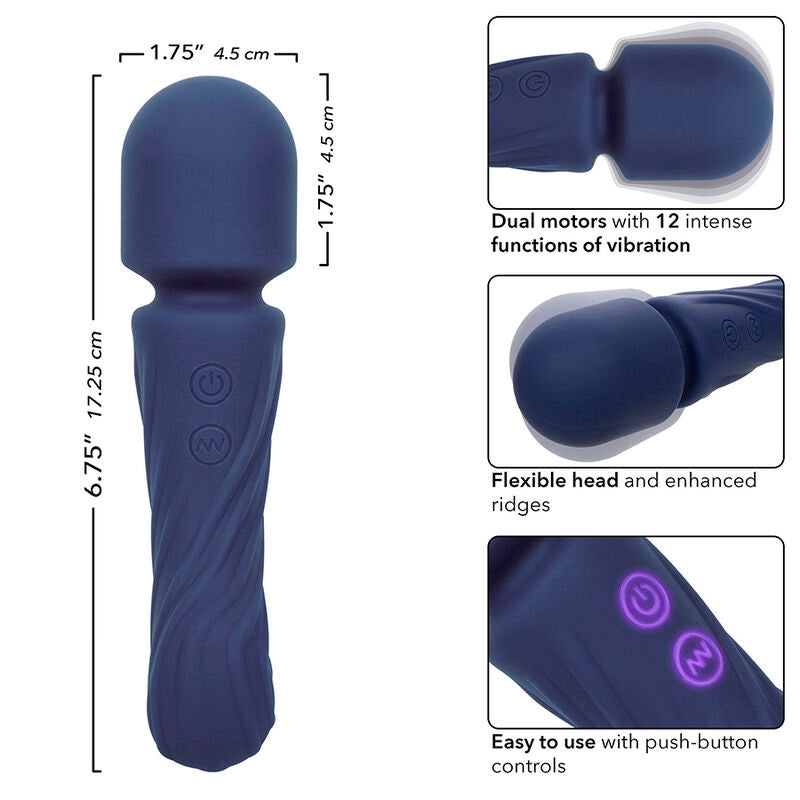 CALEXOTICS - CHARISMA ALLURE MASSAGER DUBBELE MOTOR 12 FUNCTIES 17,25 CM X 4,5 CM PAARS