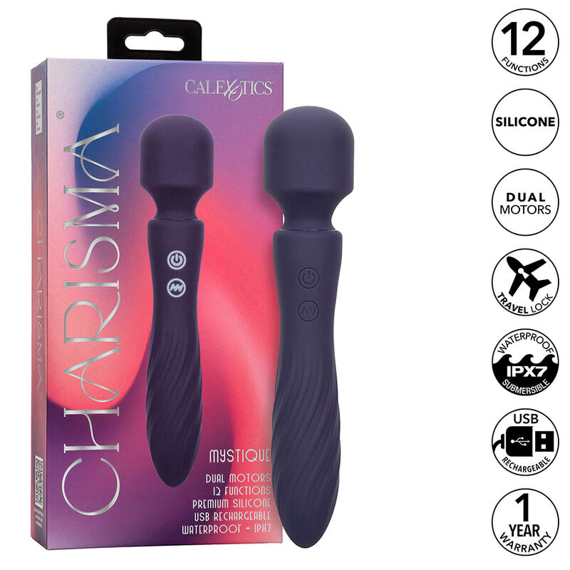 CALEXOTICS - CHARISMA MYSTIQUE MASSAGER DOUBLE MOTOR 12 FUNCTIONS 20.5 CM X 4.5 CM PURPLE