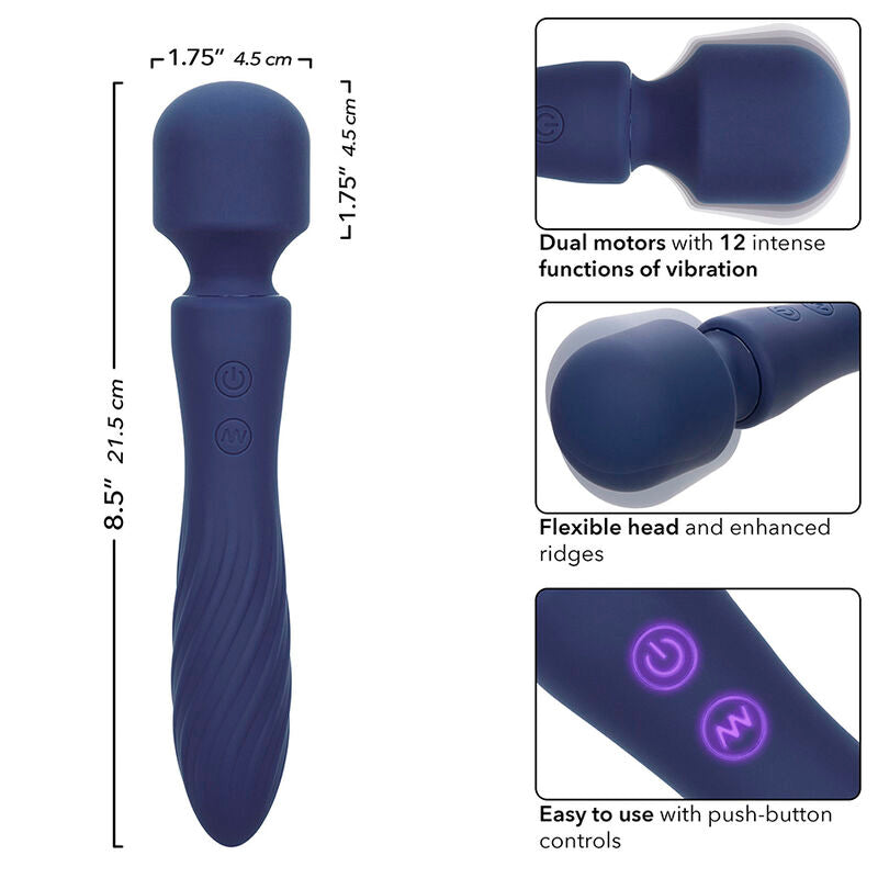 CALEXOTICS - CHARISMA MYSTIQUE MASSEUR DOUBLE MOTEUR 12 FONCTIONS 20,5 CM X 4,5 CM VIOLET