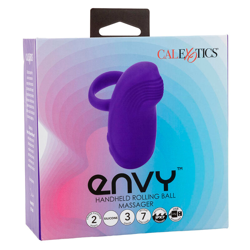 CALEXOTICS - ENVY MASSEUR POUR LES MAINS AVEC BILLE ROULANTE, 7 VIBRATIONS, VIOLET