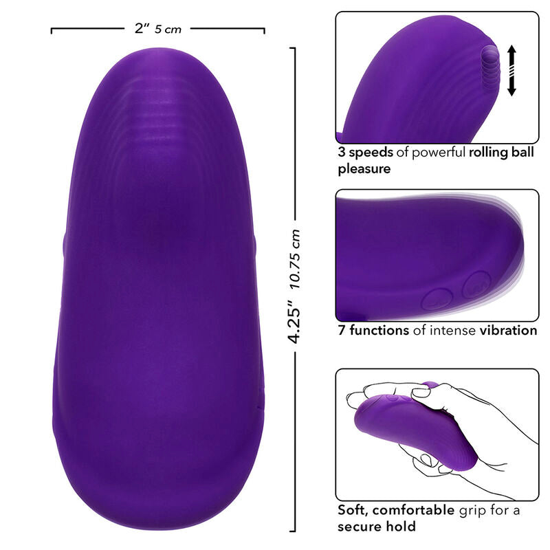 CALEXOTICS - ENVY HAND MASSAGER WITH ROLLING BALL, 7 VIBRATIONS, PURPLE