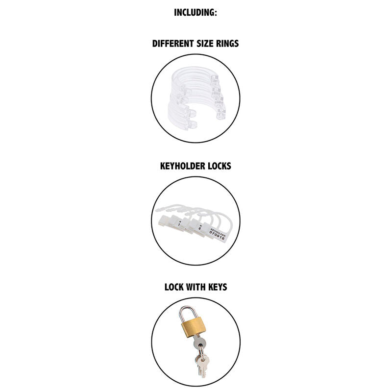 DÉSIR CACHÉ - CAGE DE CHASTETÉ EXTRÊME POUR CHEVAL EN ACRYLIQUE RÉGLABLE ET TRANSPARENTE