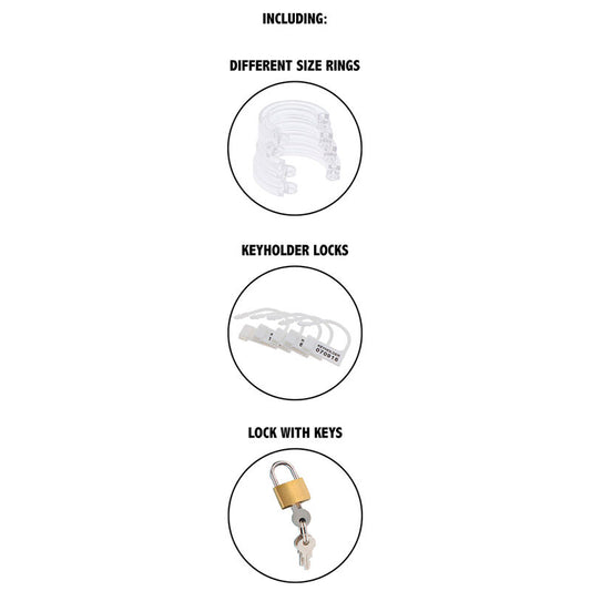 DÉSIR CACHÉ - CAGE DE CHASTETÉ EXTRÊME POUR CHEVAL EN ACRYLIQUE RÉGLABLE ET TRANSPARENTE