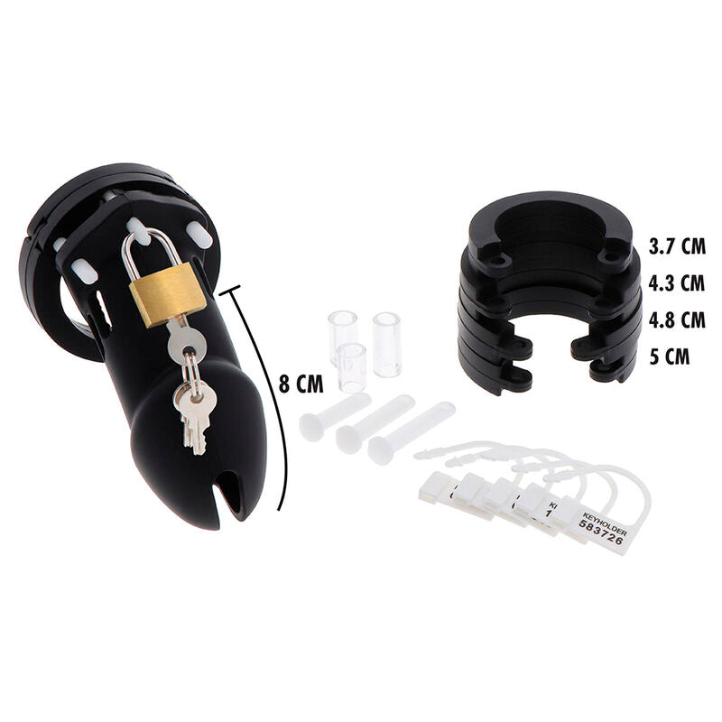 HIDDEN DESIRE - EXTREME SILICONE CHASTITY PUMP CAGE SIZE L BLACK