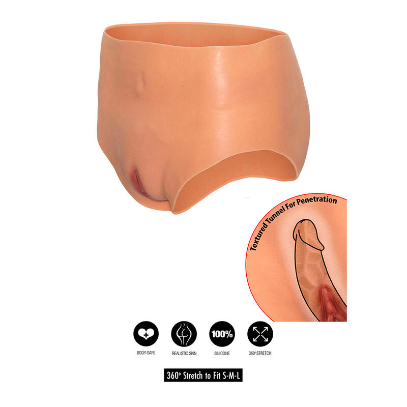 VERBORGEN VERLANGEN - ALTER EGO HOOG GEWAISTEERDE OPEN VAGINA PANTY, VLEES