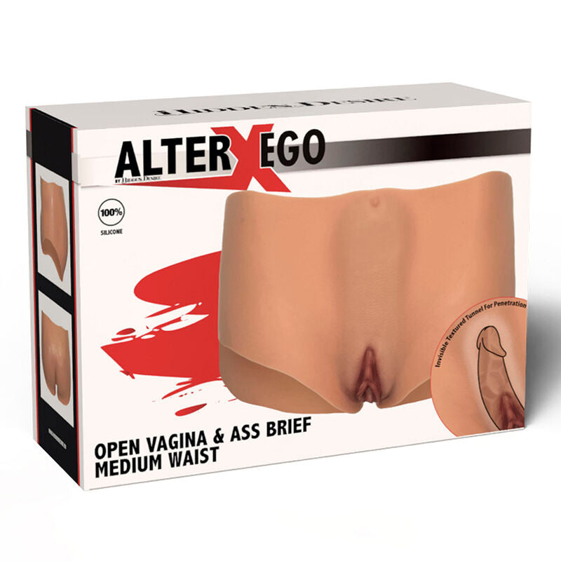 VERBORGEN VERLANGEN - ALTER EGO OPEN VAGINA EN ASS PANTY MET MID-TAILLE, NUDE KLEUR