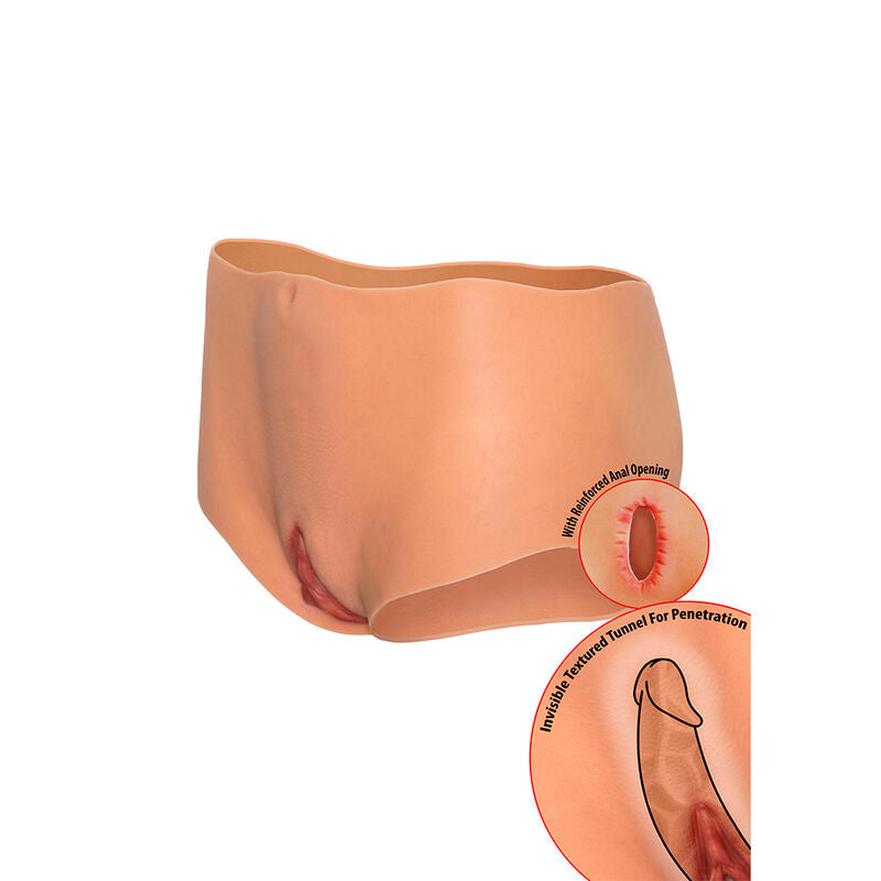 VERBORGEN VERLANGEN - ALTER EGO OPEN VAGINA EN ASS PANTY MET MID-TAILLE, NUDE KLEUR