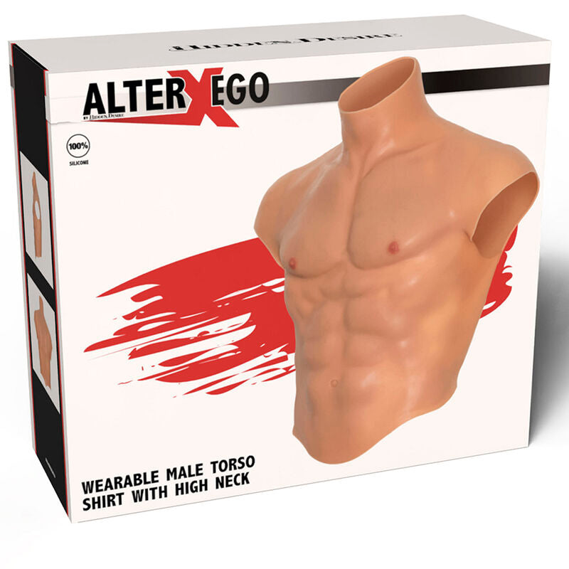 HIDDEN DESIRE - ALTER EGO SILICONE TORSO SHIRT FOR MEN WITH ABS FLESH
