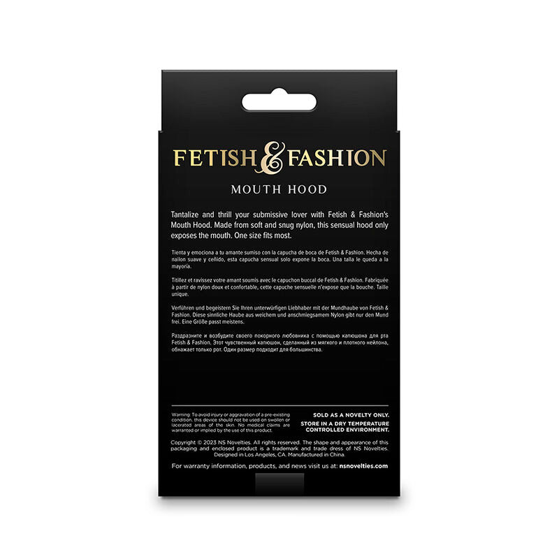 NS NOVELTIES - FETISH &amp; FASHION NYLON BLACK MOUTH HOOD