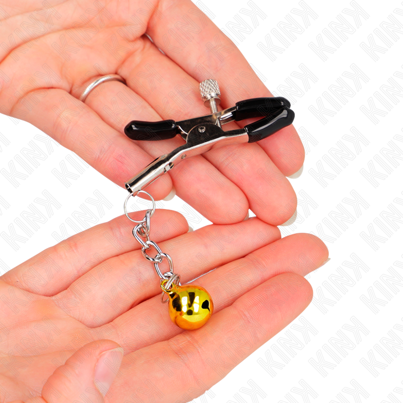 KINK - PINCES À TÉTONS PENDENTIF CLOCHETTES DORÉES 6 CM