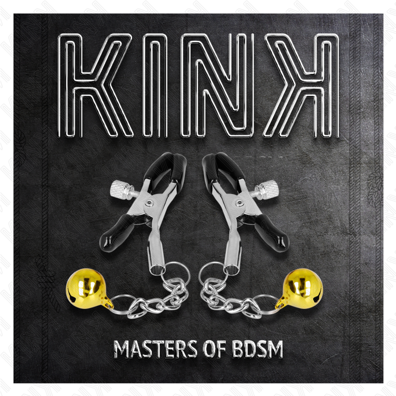 KINK - PINCES À TÉTONS PENDENTIF CLOCHETTES DORÉES 6 CM
