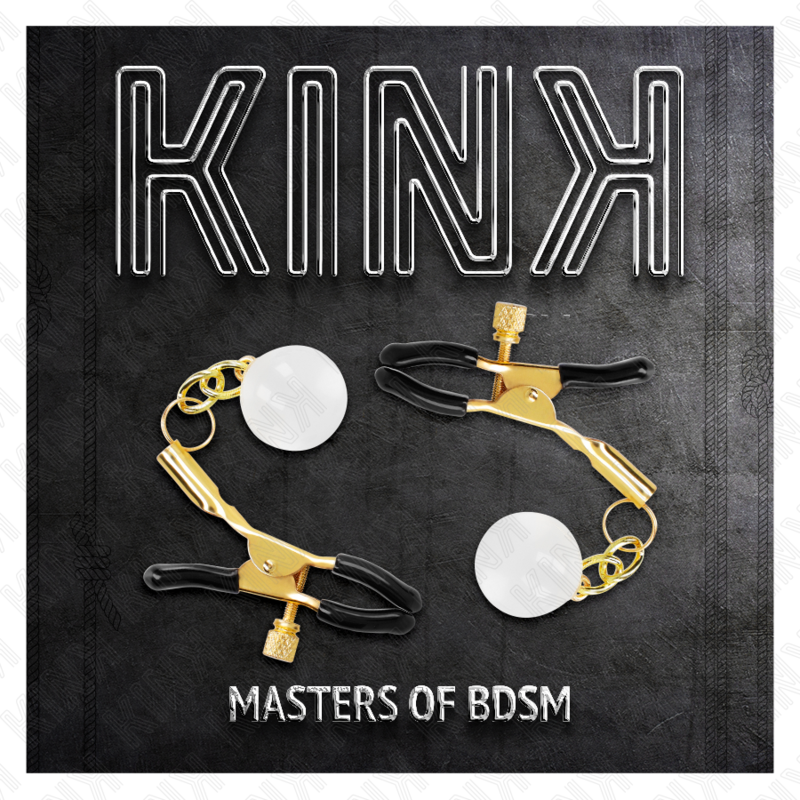 KINK - GLAZEN KRALEN TEPELKLEMMEN GOUD 6 CM