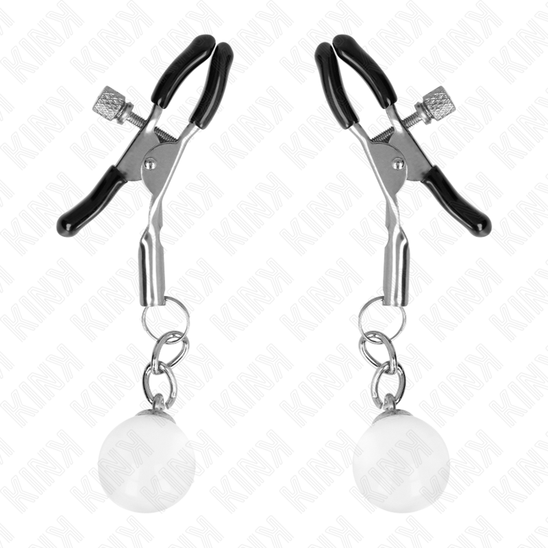 KINK - GLAZEN KRALEN TEPELKLEMMEN ZILVER 6 CM