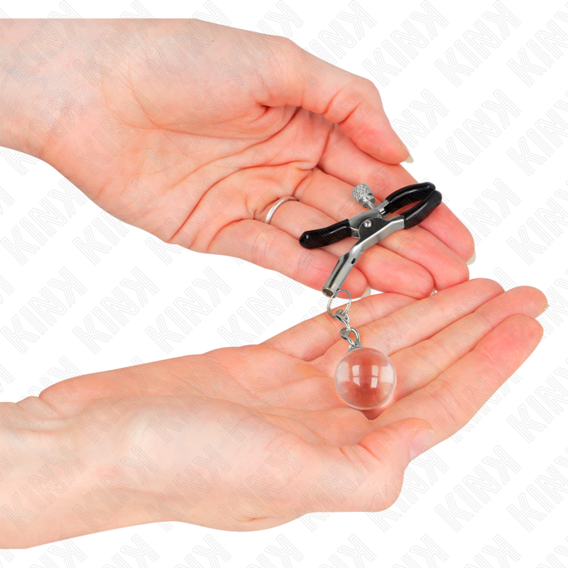 KINK - GLAZEN KRALEN TEPELKLEMMEN ZILVER 6 CM