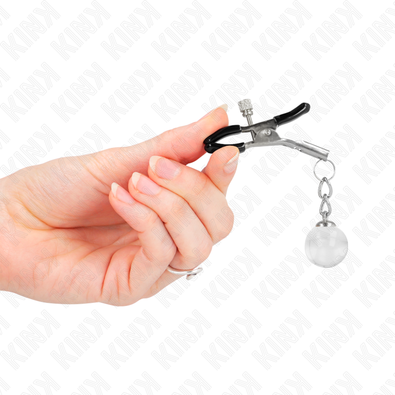 KINK - GLAZEN KRALEN TEPELKLEMMEN ZILVER 6 CM
