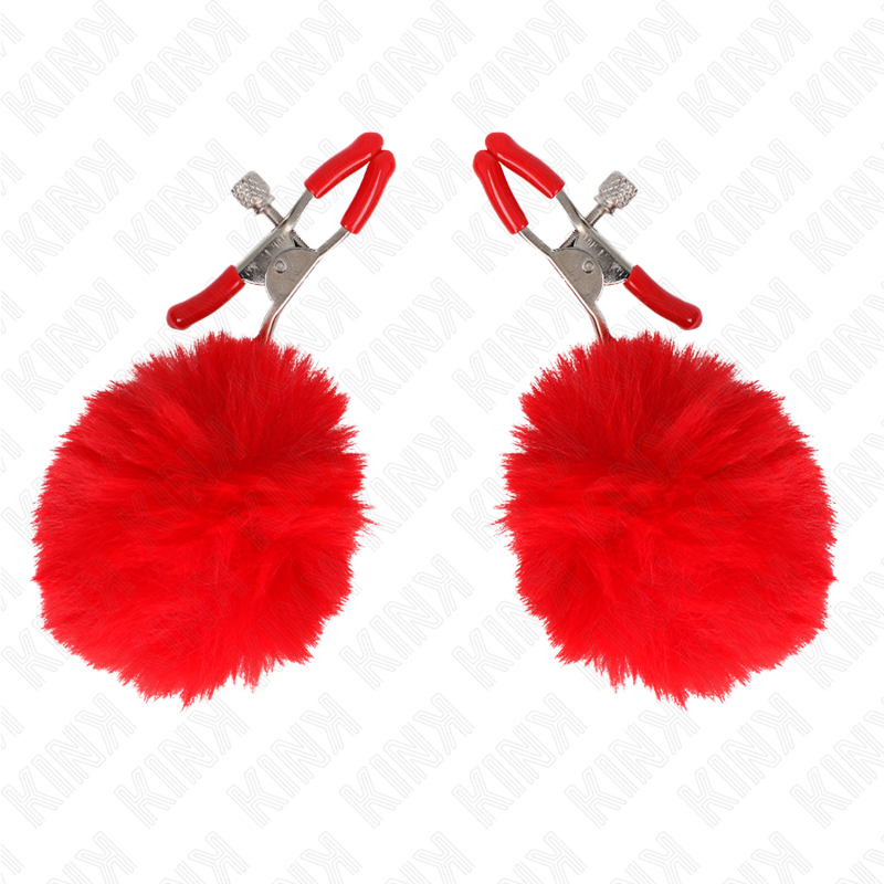 KINK - imitatiebont bal tepelklem rood 6 cm