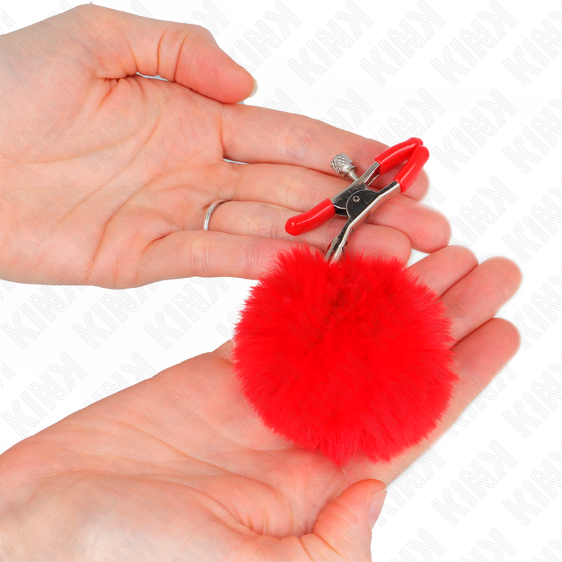 KINK - imitatiebont bal tepelklem rood 6 cm