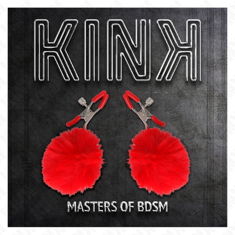 KINK - PINCE À TÉTONS EN FAUSSE FOURRURE ROUGE 6 CM