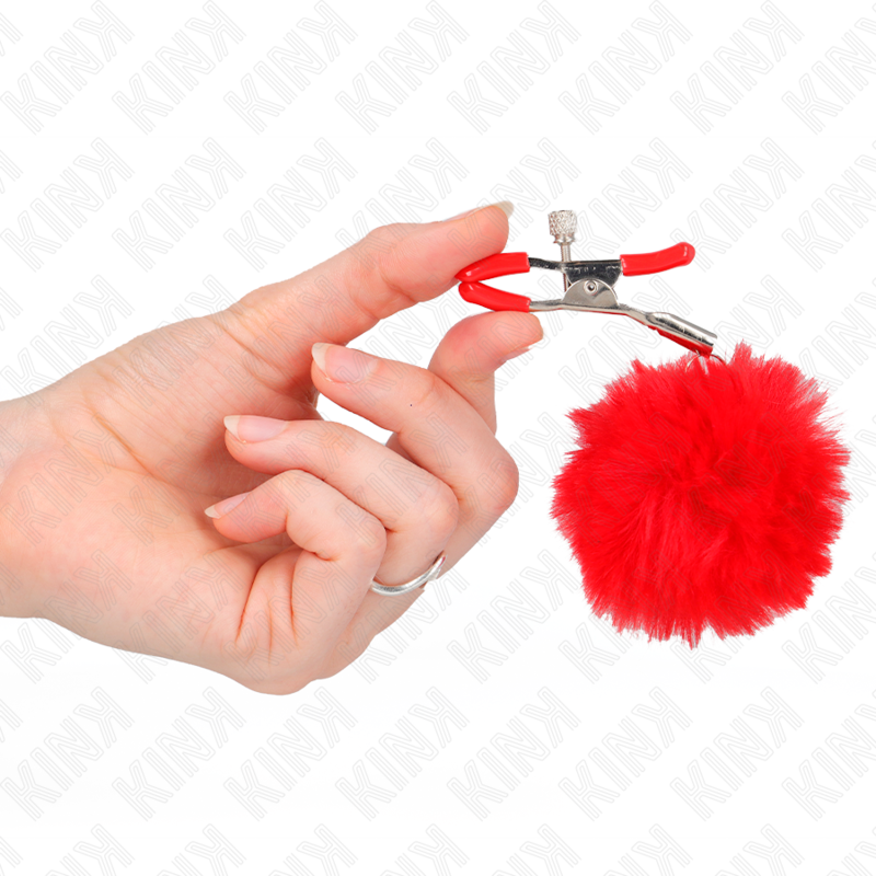 KINK - imitatiebont bal tepelklem rood 6 cm