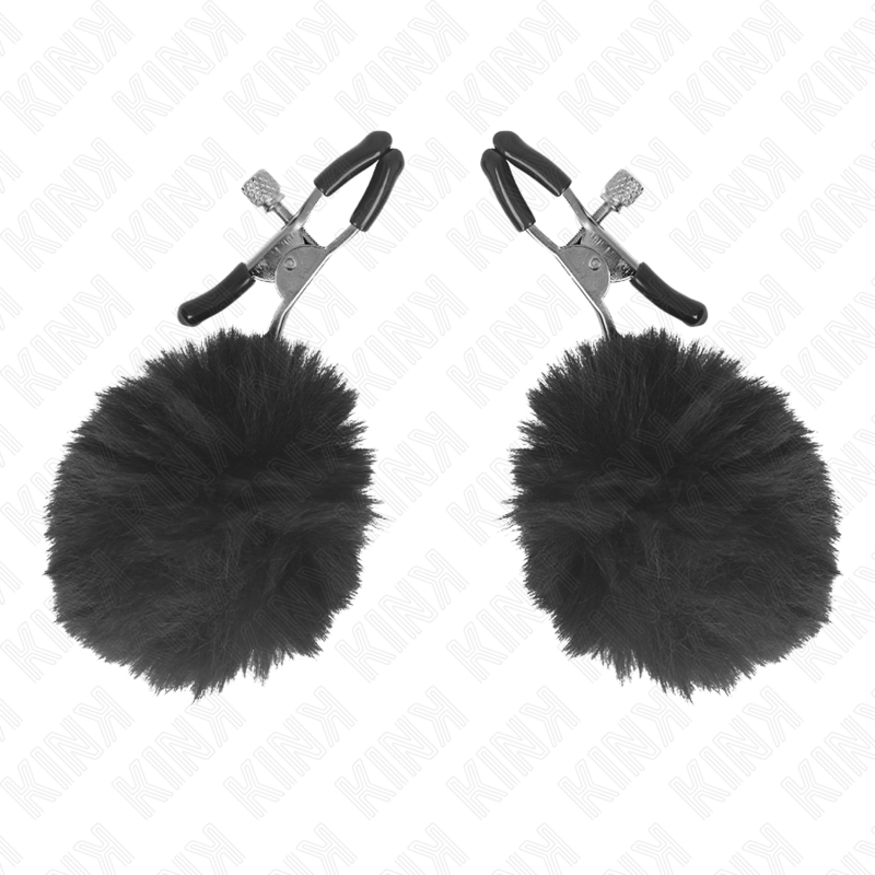 KINK - imitatiebont bal tepelklem zwart 6 cm