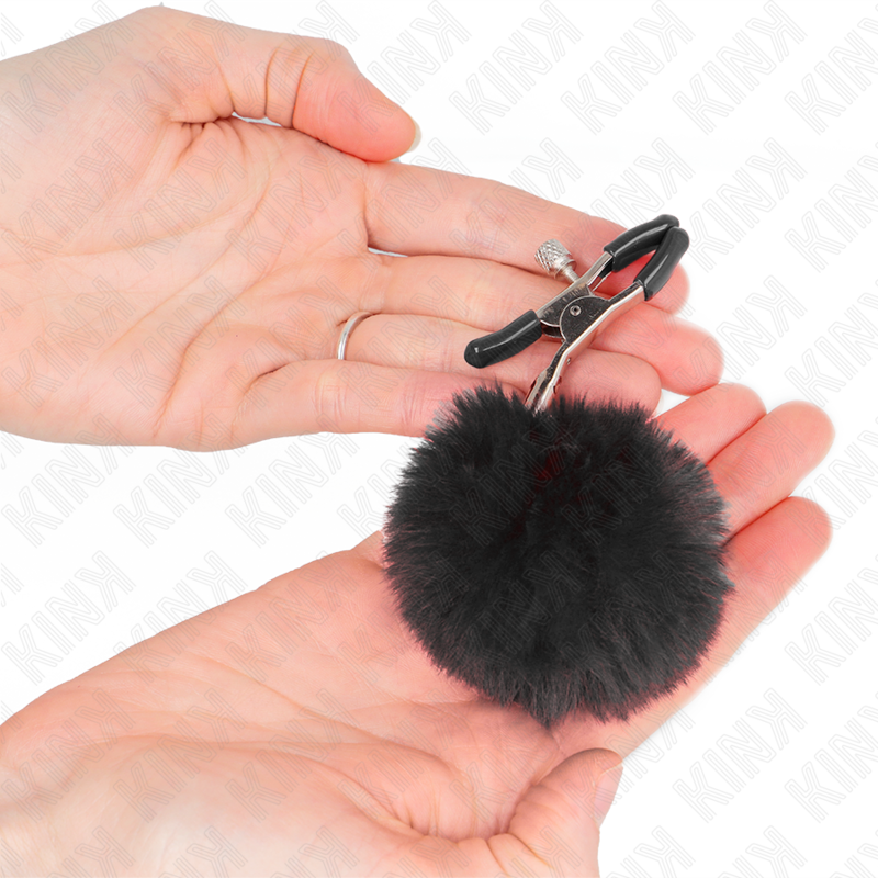 KINK - imitatiebont bal tepelklem zwart 6 cm