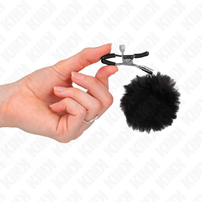 KINK - imitatiebont bal tepelklem zwart 6 cm