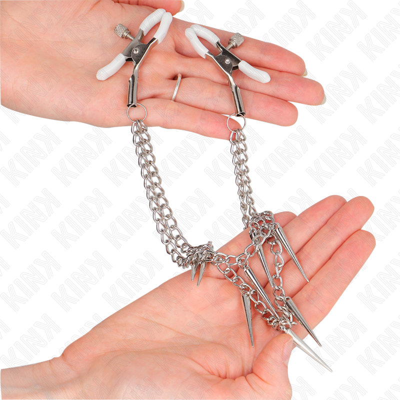 KINK - TEPELKLEMMEN MET SPIKES KETEN 30 CM