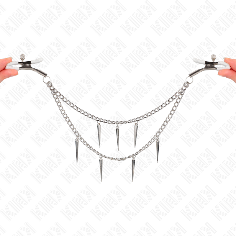 KINK - TEPELKLEMMEN MET SPIKES KETEN 30 CM