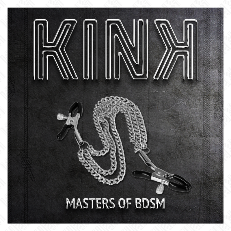 KINK - PINCES À TÉTONS AVEC 3 CHAÎNES ARGENTÉES 20/23/28 CM