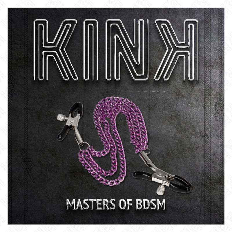 KINK - PINCES À TÉTONS AVEC 3 CHAÎNES VIOLET 20/23/28 CM