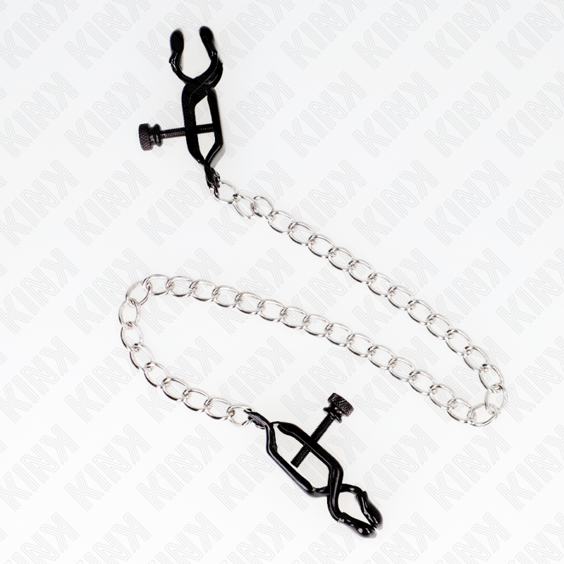 KINK - PLATTE KETTING TEPELKLEMMEN ZILVER 30 CM