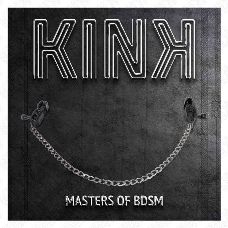 KINK - PINCES À TÉTONS À CHAÎNE PLATE ARGENTÉES 30 CM