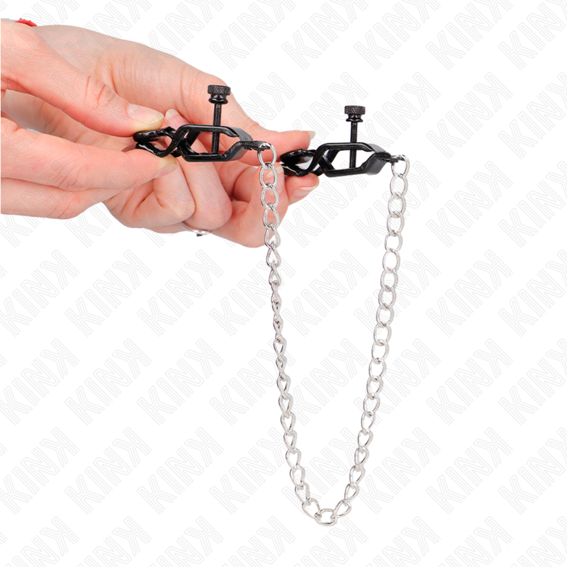 KINK - PLATTE KETTING TEPELKLEMMEN ZILVER 30 CM